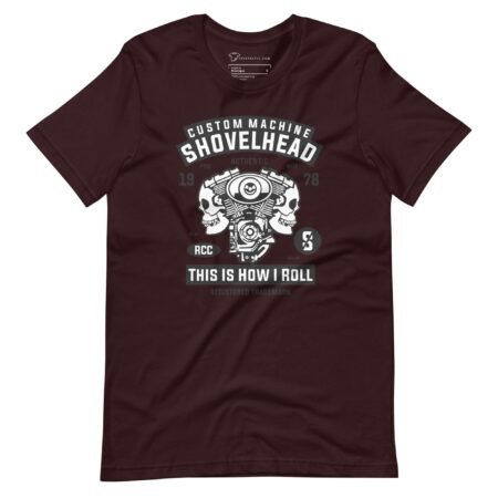 A Custom Machine Motorcycle Engine Skull Unisex t-shirt featuring a motorcycle engine.