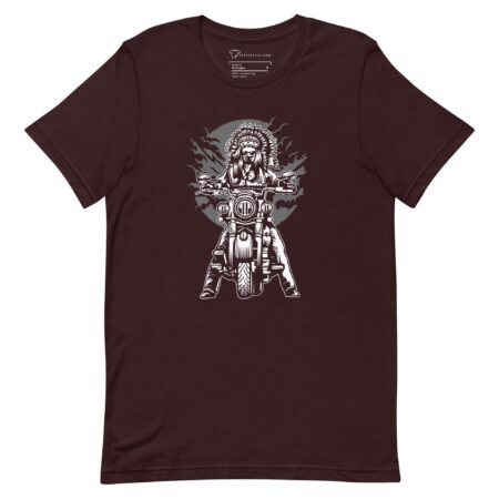 A maroon Indian Motorcycle Rider Unisex t-shirt.