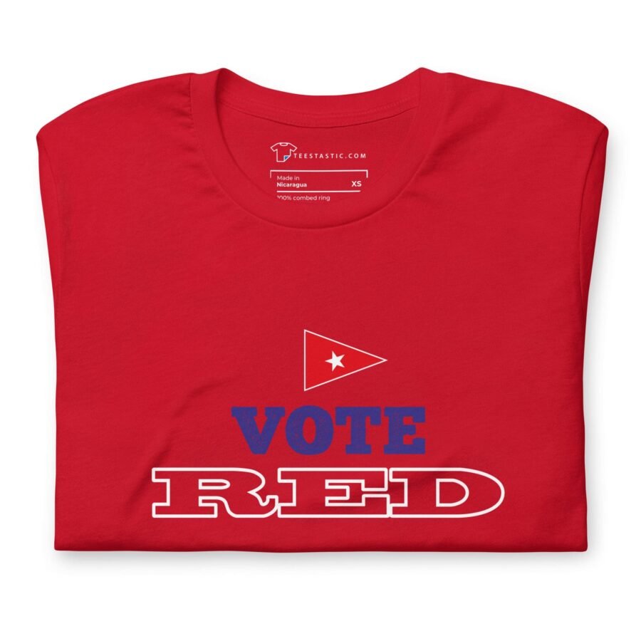 A Vote Red | Elections 2024 | Unisex T-shirt promoting the "vote red" message.