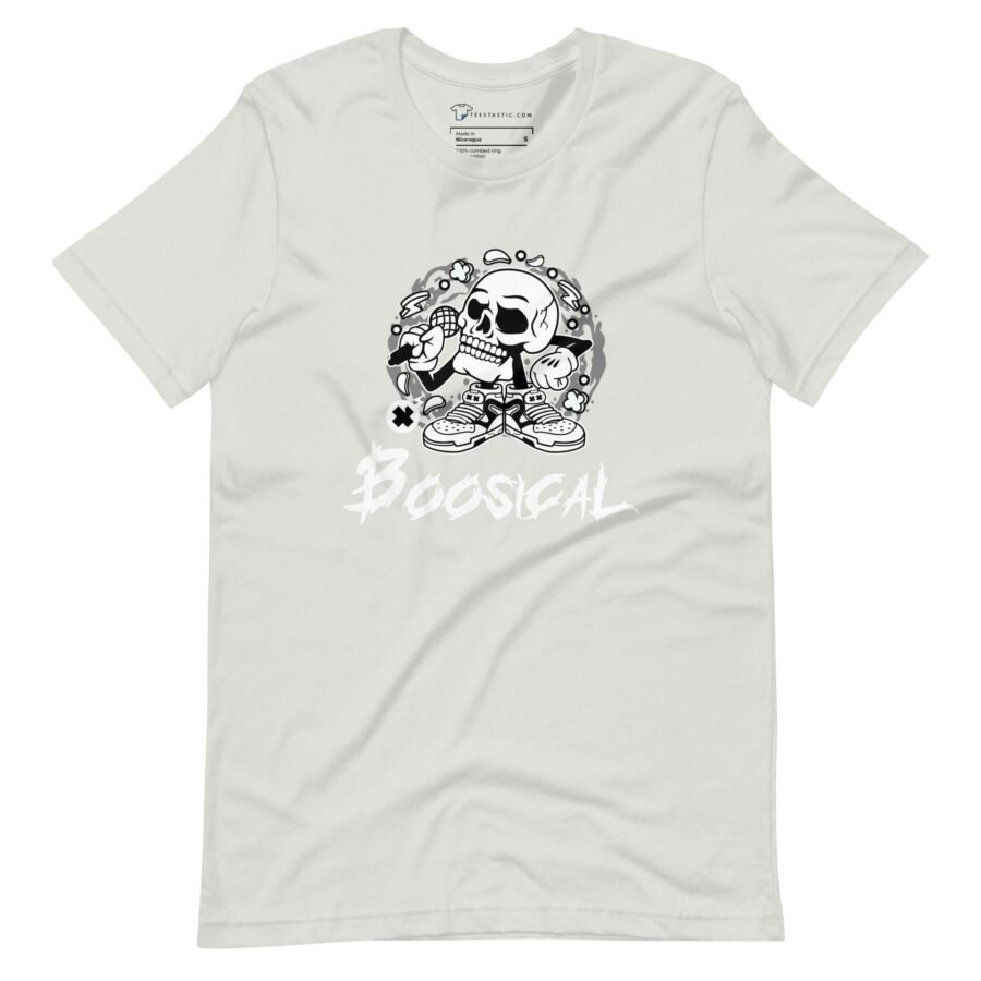 A BOO-sical Skull Unisex t-shirt featuring a skeleton image.