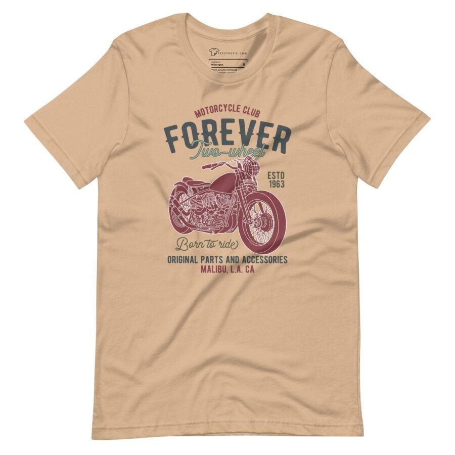 Ride Forever in Style with the Forever 2 Wheel Motorcycle Unisex T-Shirt - Your Passport to Timeless Co.