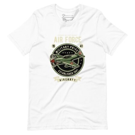 A white Airforce Military Pride | Unisex t-shirt displaying Air Force pride.