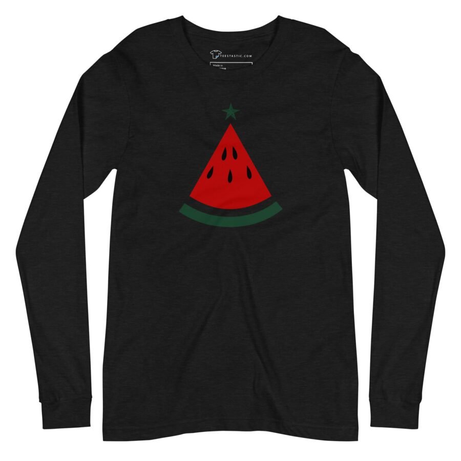 Christmas Melon Tree | Festive Season | Unisex Long Sleeve Tee - Image 3