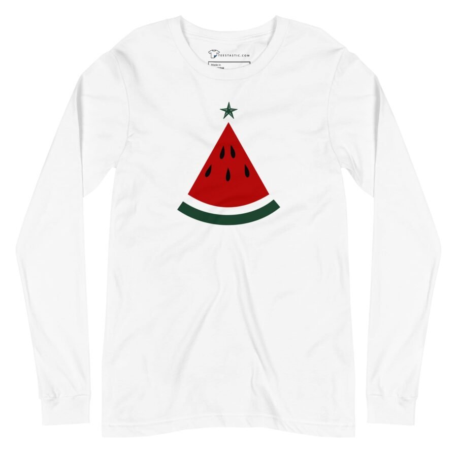 Christmas Melon Tree | Festive Season | Unisex Long Sleeve Tee - Image 5