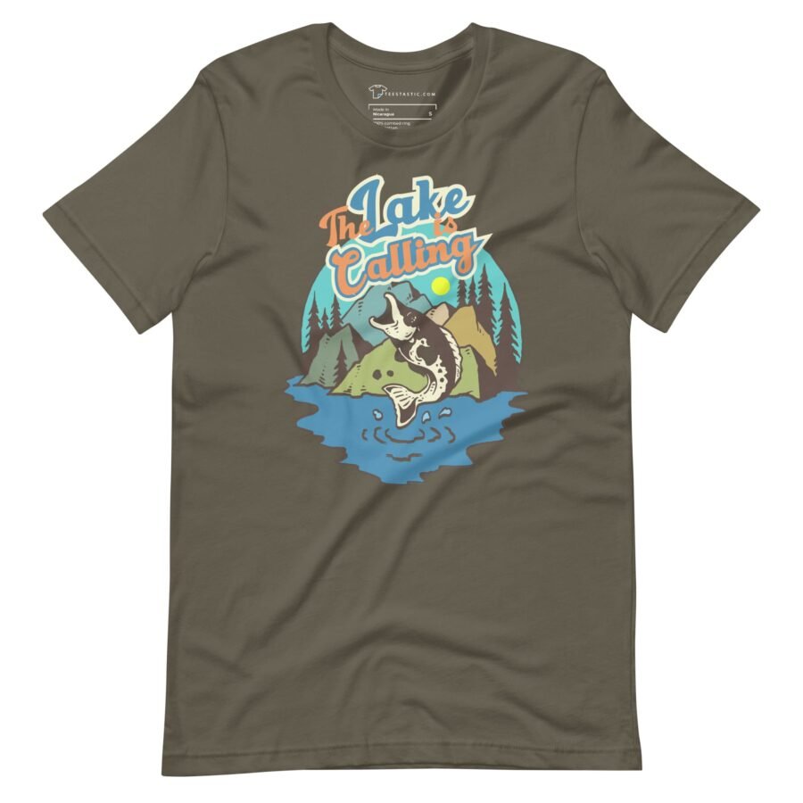 The Lake Is Calling | Fishing  Unisex t-shirt - Image 18