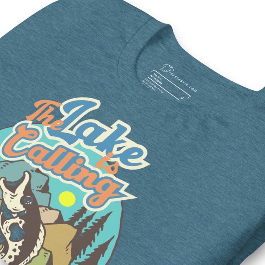 The Lake Is Calling | Fishing  Unisex t-shirt - Image 4