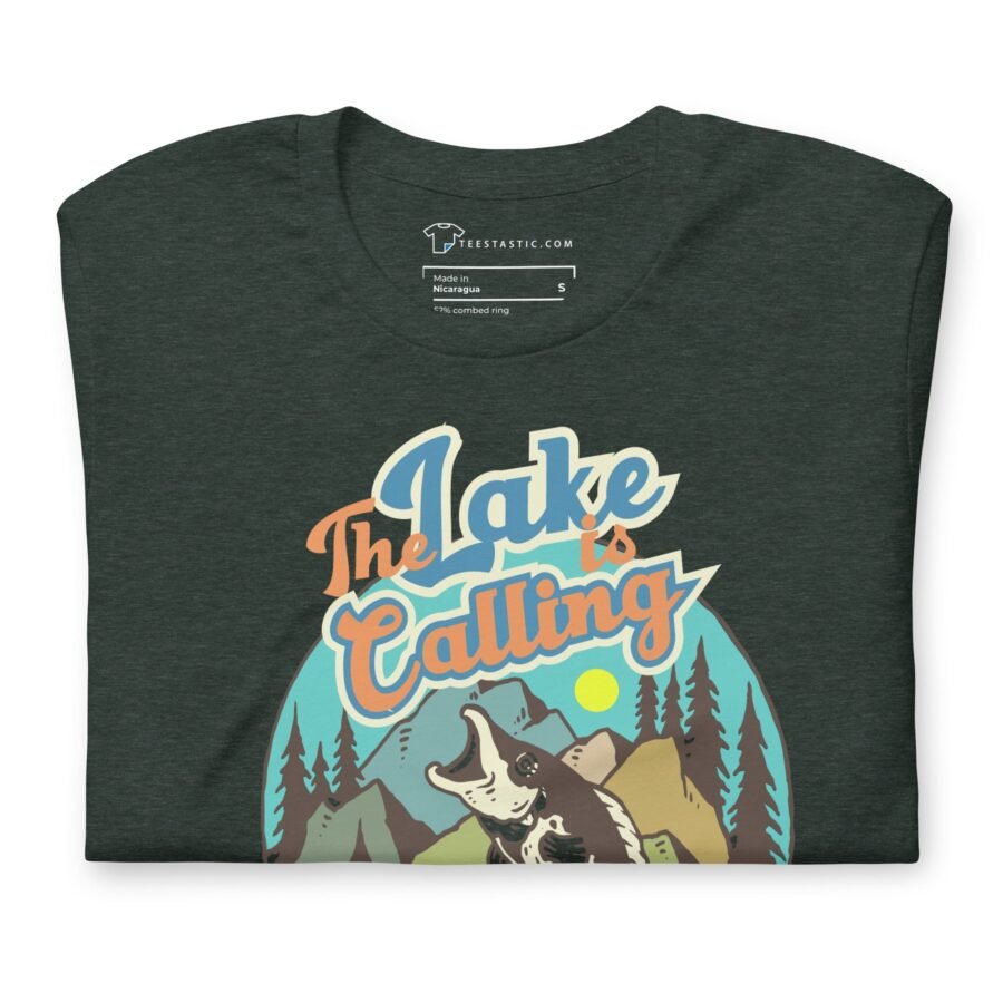 The Lake Is Calling | Fishing  Unisex t-shirt - Image 3