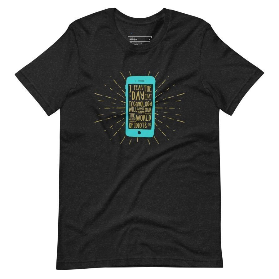 A black Generation Y t-shirt featuring an image of a cell phone. - A black Generation Y Unisex Heavy Cotton Tee featuring an image of a cell phone.