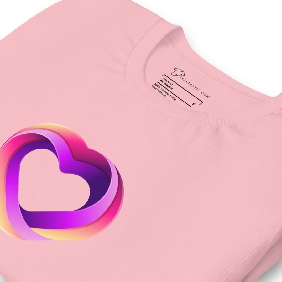 An Love Unisex Heavy Cotton Tee with a colorful heart on it, perfect for showing love.