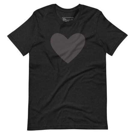 A Black Heart | Unisex T-shirt with a grey heart on it.
