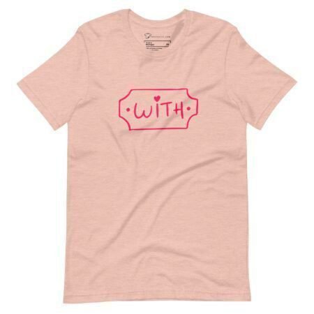 A pink With Love | Unisex Heavy Cotton t-shirt with the word "love" on it.