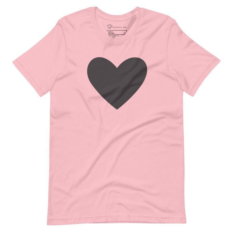 A Black Heart | Unisex T-shirt with a black heart on it.