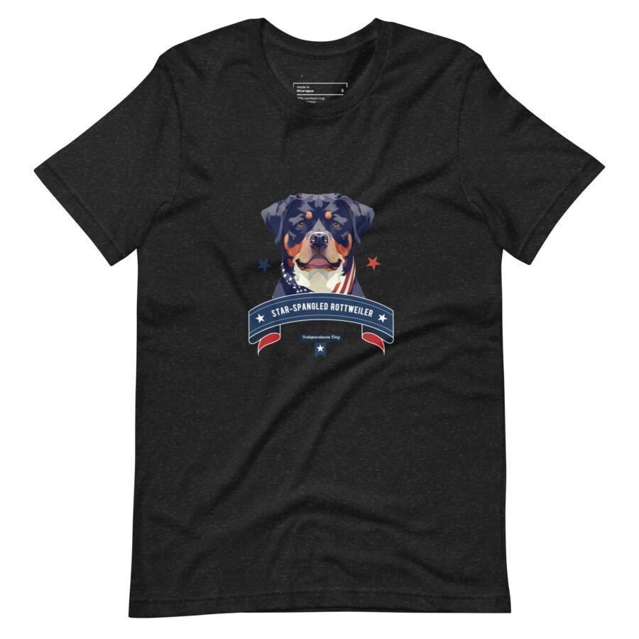 unisex staple t shirt black heather front 66221edc9f5aa variable Patriot Star-Spangled Rottweiler