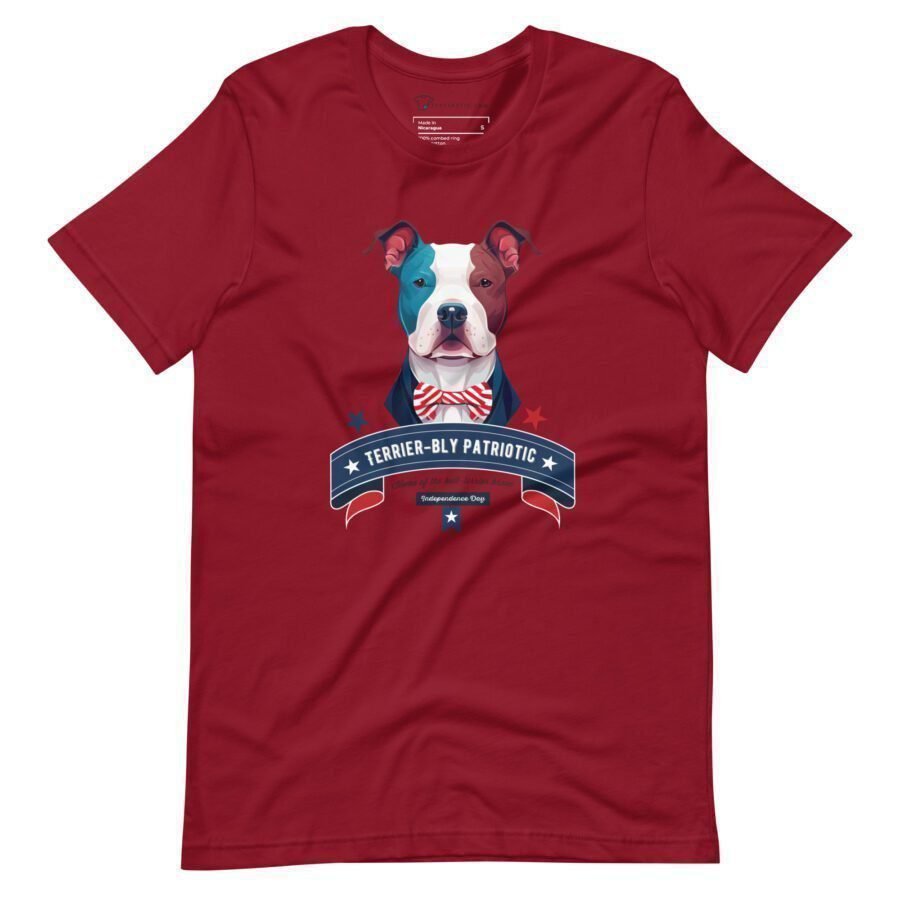 Independence Day 4th July | Patriot Bull Terrier | Unisex T-shirt - Image 3