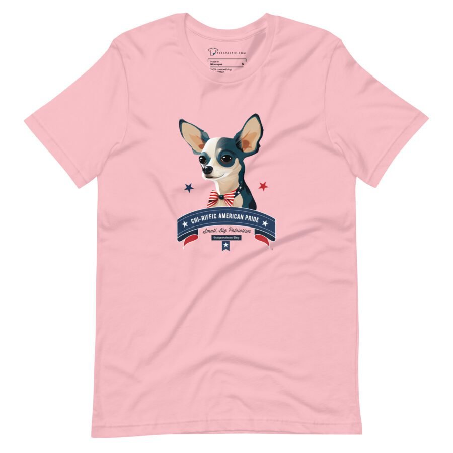 unisex staple t shirt pink front 6620f9a0591c8 variable CHI-RIFFIC AMERICAN PRIDE