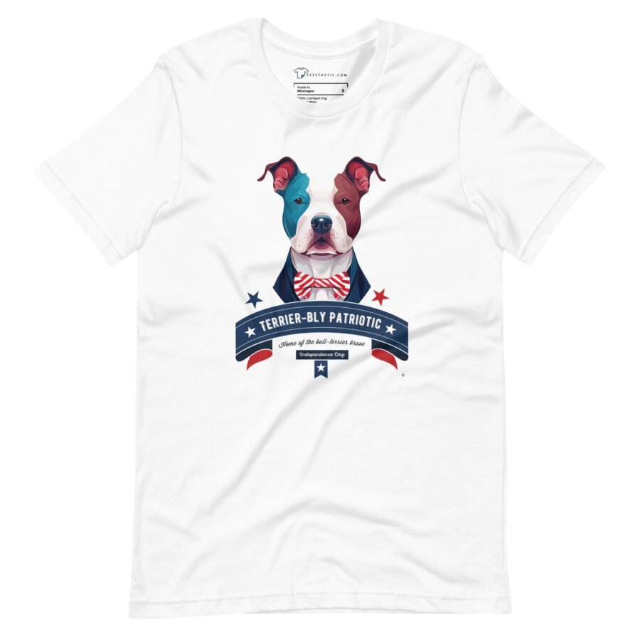 unisex staple t shirt white front 6620efdbbb945 variable Patriot Bull Terrier