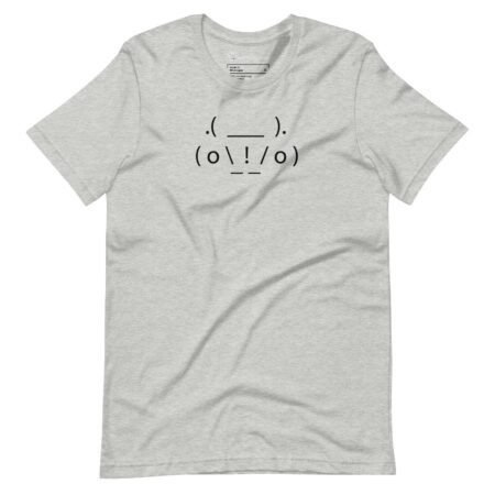 Beetle VW | I Unisex Heavy Cotton Tee in gray, featuring two minimalist faces crafted from punctuation marks.